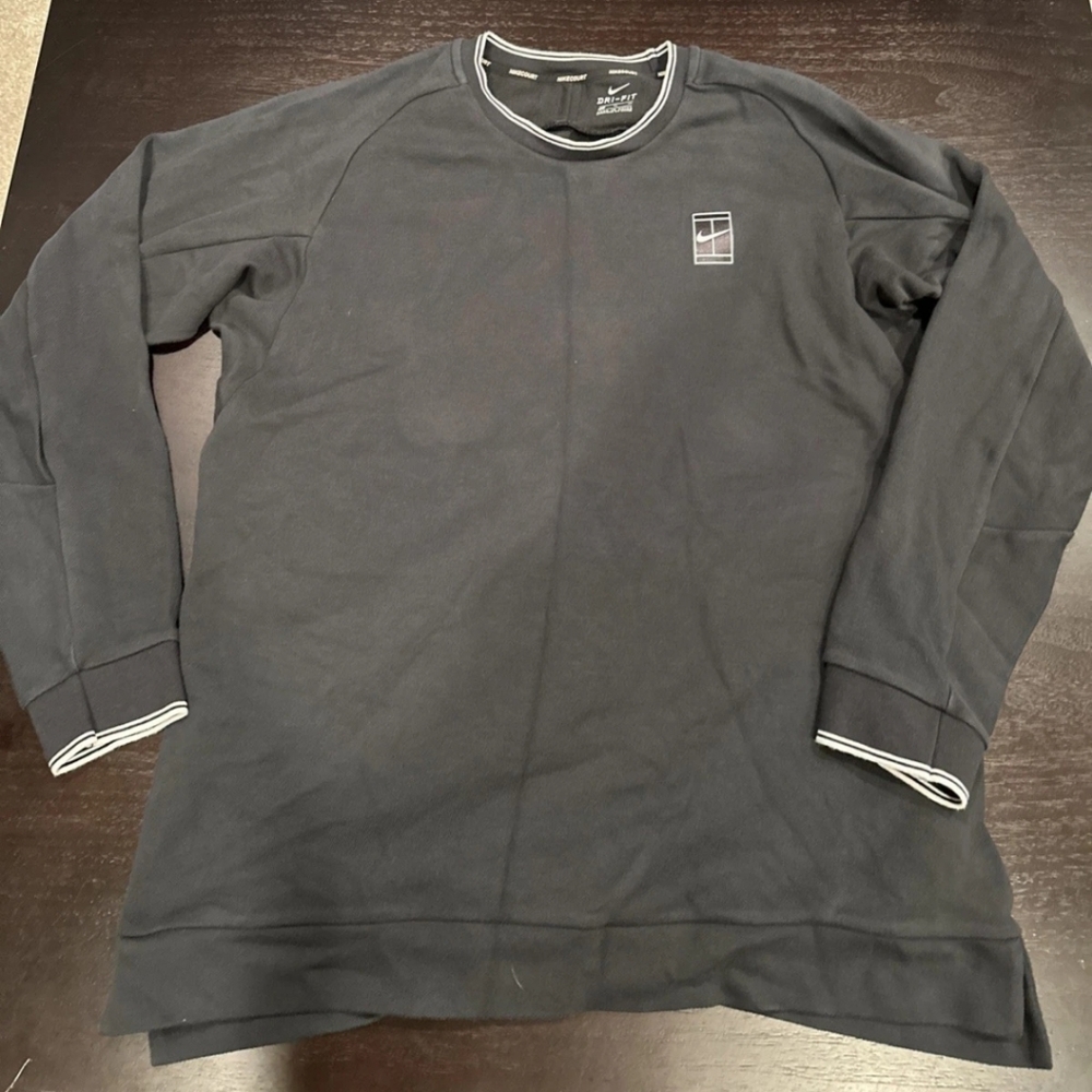 Nike Tennis Challenge Court Black Pullover Men’s Med Andre Agassi Jacket Vintage